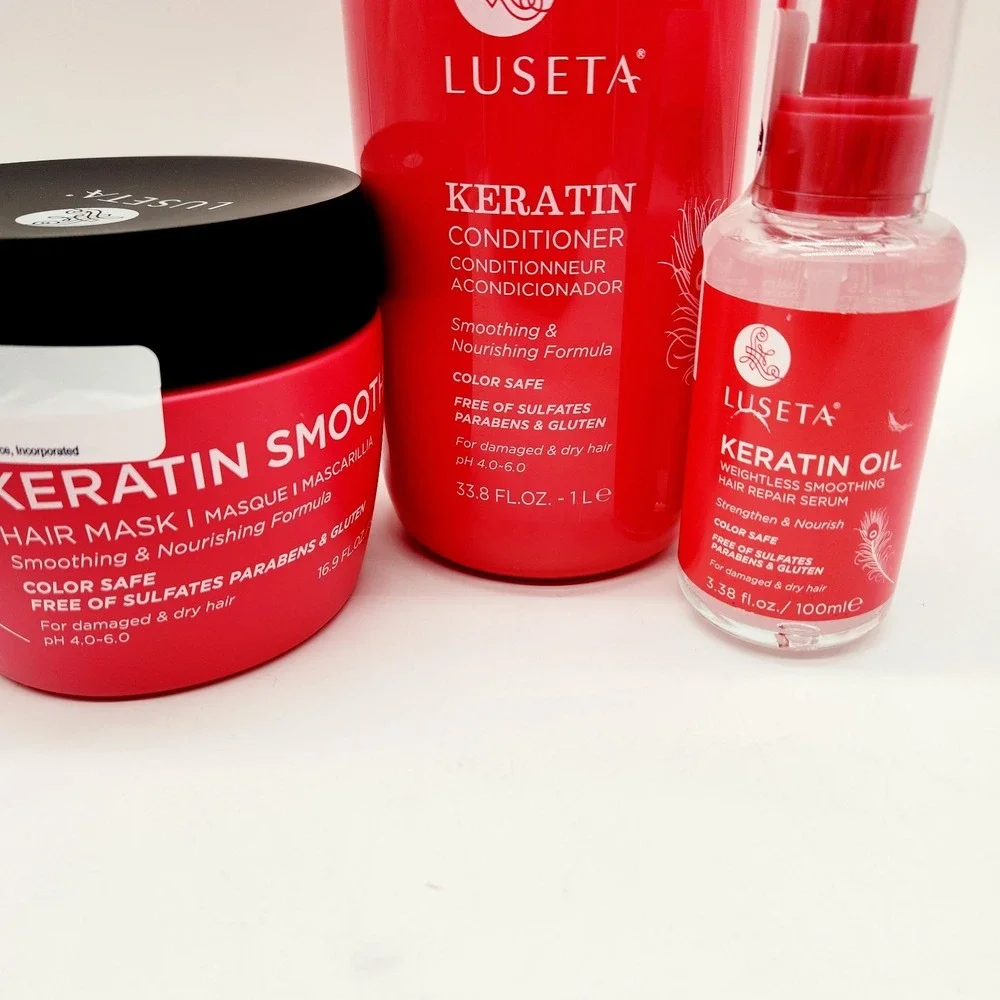 Luseta Keratin Conditioner Serum & Hair Mask 3-Pack – Nourishing for Dry Damaged